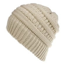 Mixed Color Knitted Wool Hat β Ladies Ponytail Beanie at New York Shop