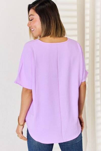Zenana Texture Short Sleeve T-Shirt-3
