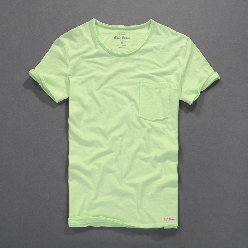 Cotton T-shirt: Simple Casual Men's Clothing Summer at New York Shop