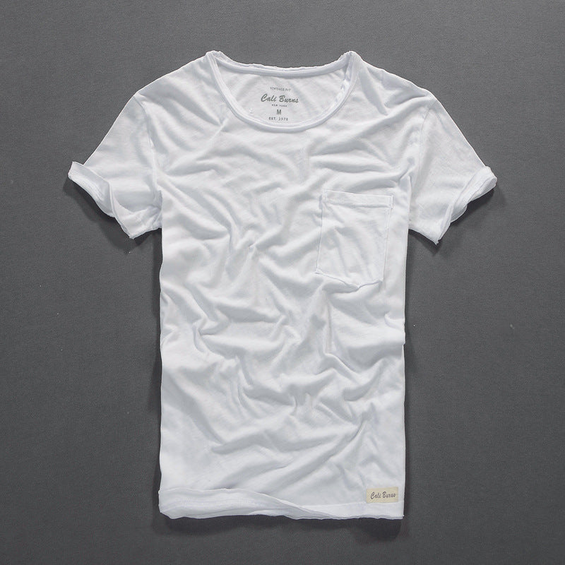 Cotton T-shirt: Simple Casual Men's Clothing Summer at New York Shop