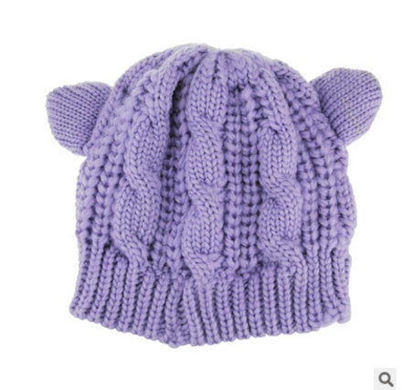 Handmade 3D Cute Knitted Cat Ear Beanie – Winter Warm Hat