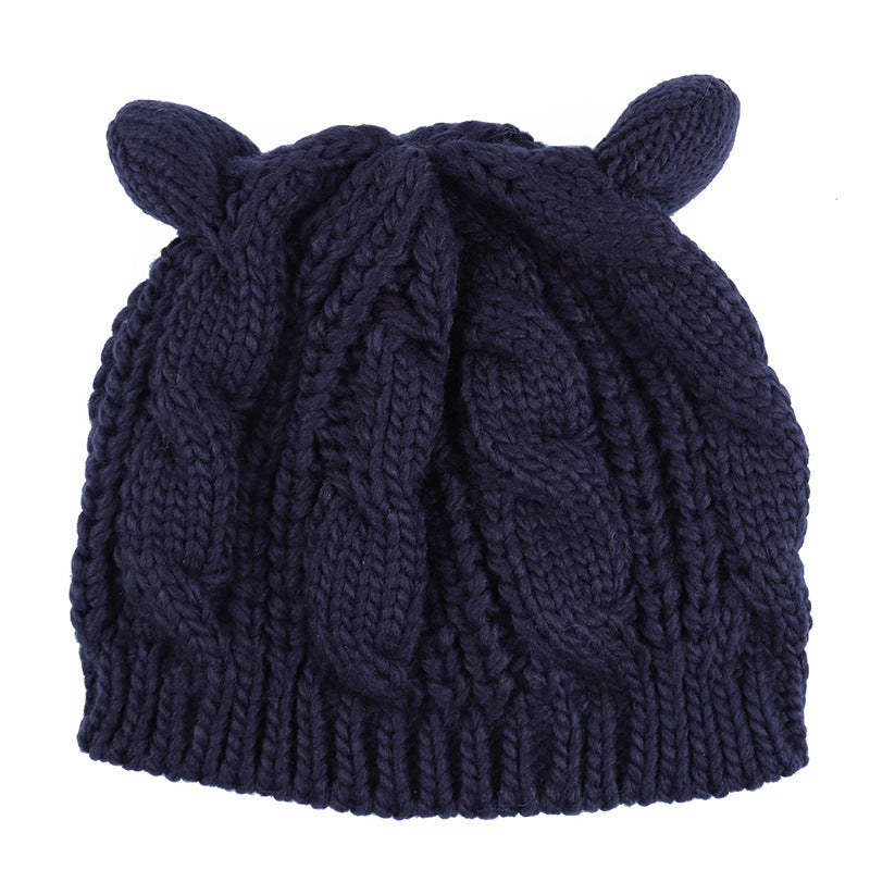 Handmade 3D Cute Knitted Cat Ear Beanie – Winter Warm Hat