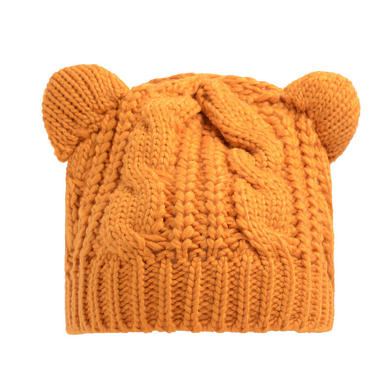 Handmade 3D Cute Knitted Cat Ear Beanie – Winter Warm Hat