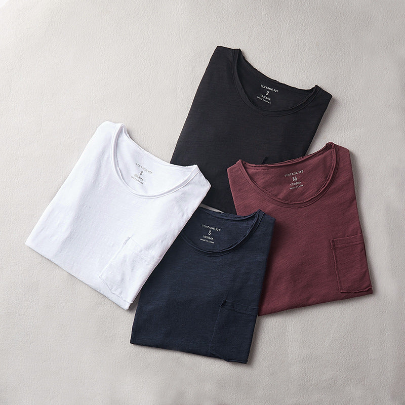 Cotton T-shirt: Simple Casual Men's Clothing Summer at New York Shop