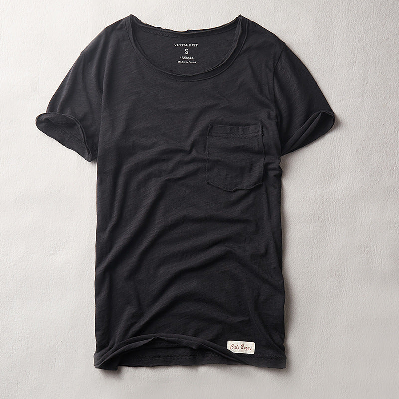 Cotton T-shirt: Simple Casual Men's Clothing Summer at New York Shop