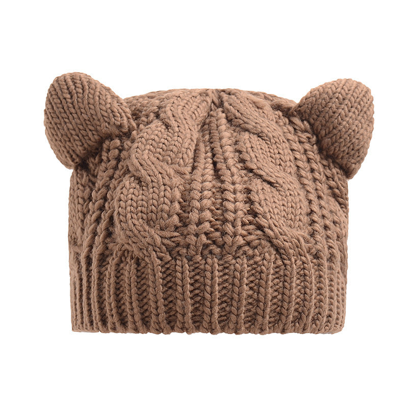 Handmade 3D Cute Knitted Cat Ear Beanie – Winter Warm Hat