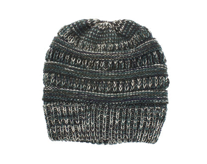 Mixed Color Knitted Wool Hat – Ladies Ponytail Beanie at New York Shop