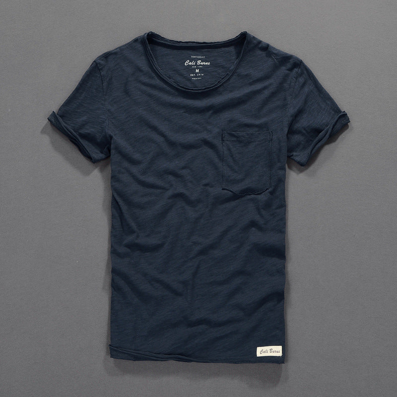 Cotton T-shirt: Simple Casual Men's Clothing Summer at New York Shop