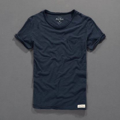 Cotton T-shirt: Simple Casual Men's Clothing Summer at New York Shop
