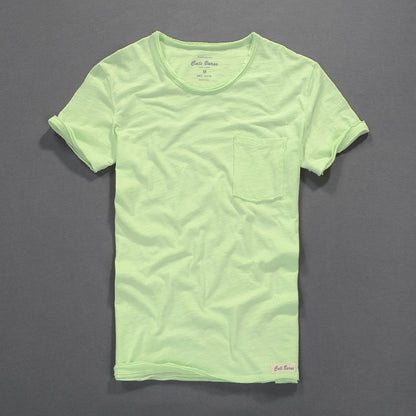 Cotton T-shirt: Simple Casual Men's Clothing Summer at New York Shop