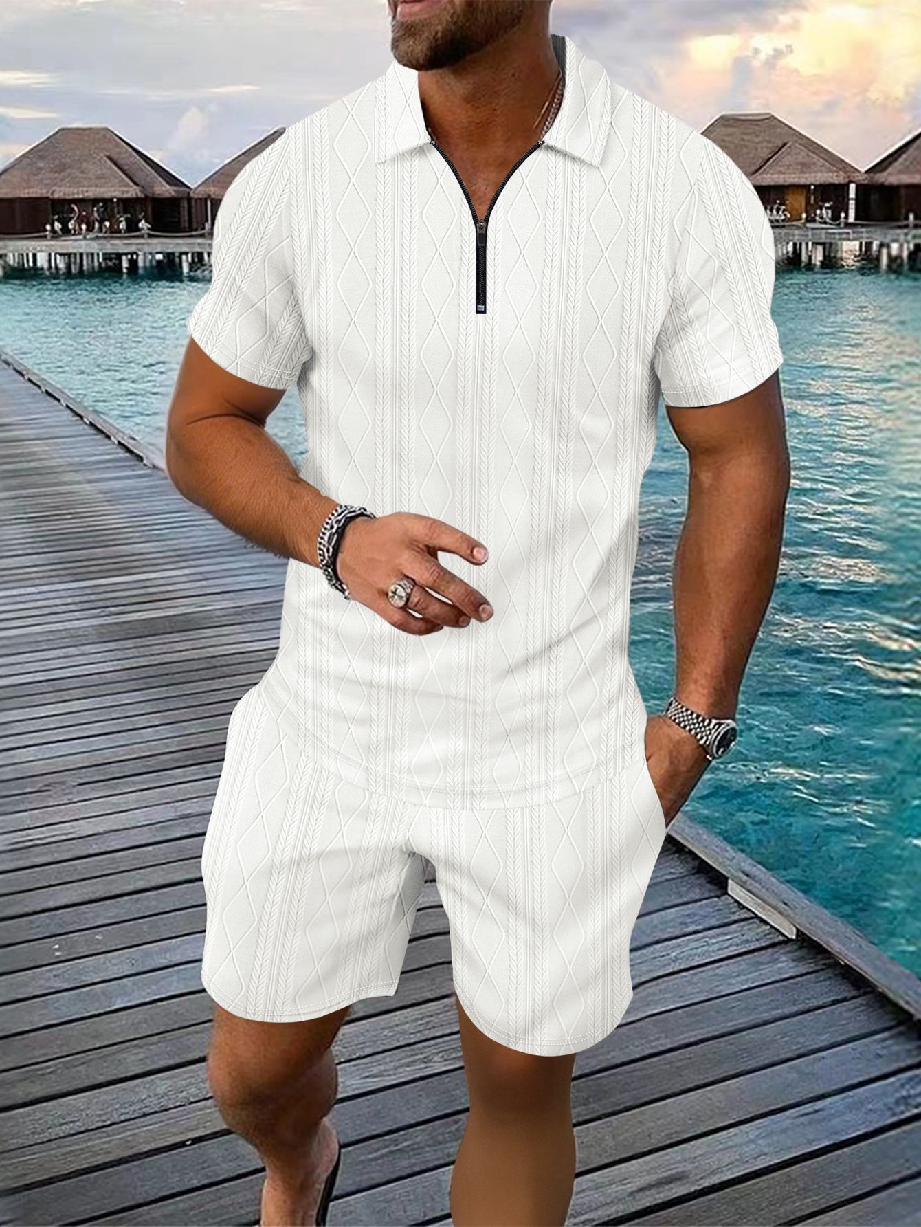 Men's Polo Shirt Casual Short-sleeved Shorts Sports Suit My Store