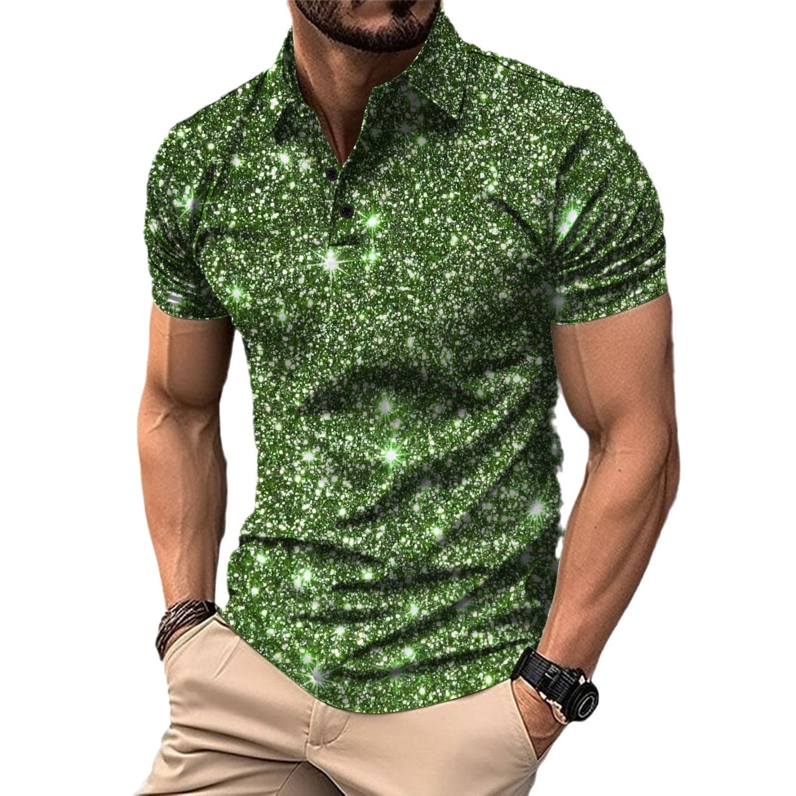Polo Shirt Digital Printing Button Street Casual T-shirt My Store