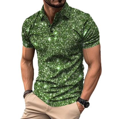 Polo Shirt Digital Printing Button Street Casual T-shirt My Store