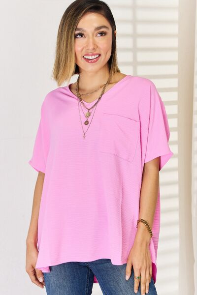 Zenana Texture Short Sleeve T-Shirt-3