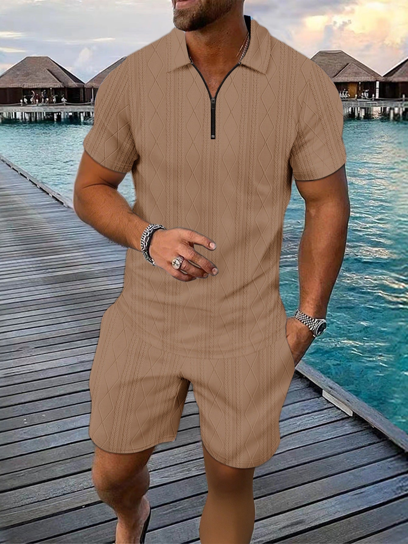 Men's Polo Shirt Casual Short-sleeved Shorts Sports Suit My Store