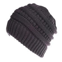 Mixed Color Knitted Wool Hat – Ladies Ponytail Beanie at New York Shop