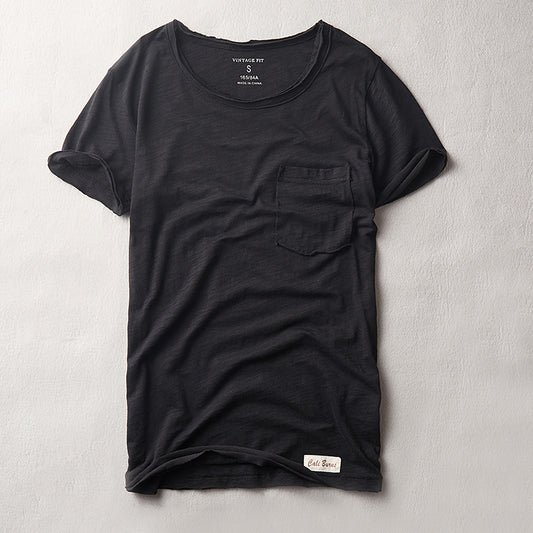 Cotton T-shirt: Simple Casual Men's Clothing Summer at New York Shop