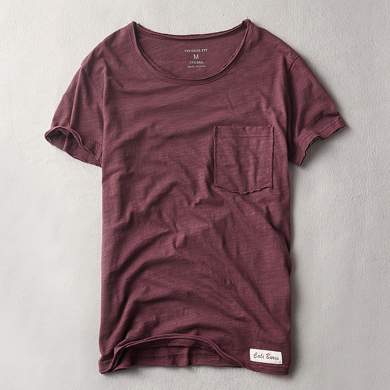Cotton T-shirt: Simple Casual Men's Clothing Summer at New York Shop