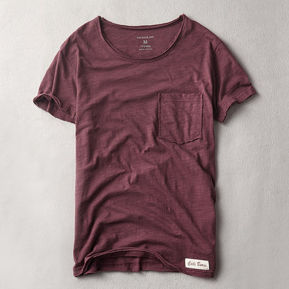 Cotton T-shirt: Simple Casual Men's Clothing Summer at New York Shop