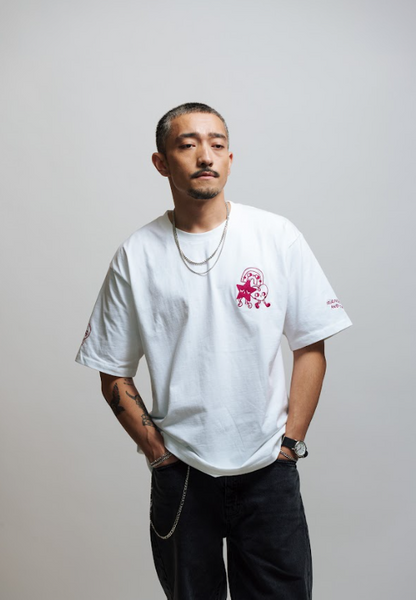 Kazoku: Embroidered short sleeve t-shirt-1