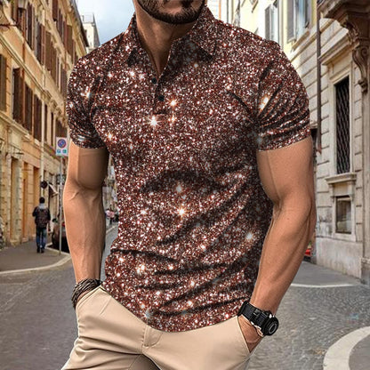 Polo Shirt Digital Printing Button Street Casual T-shirt My Store