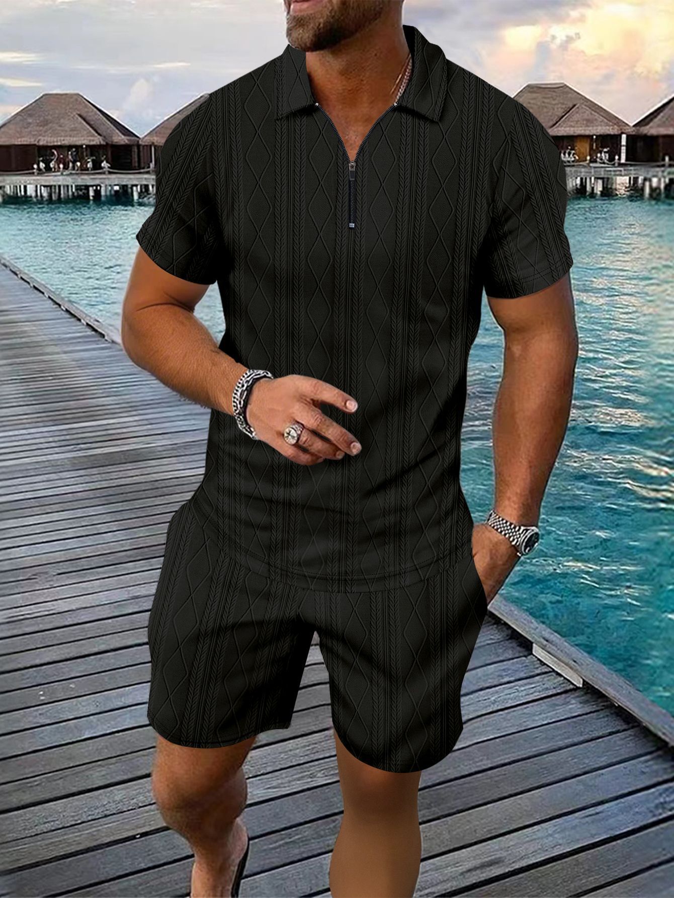 Men's Polo Shirt Casual Short-sleeved Shorts Sports Suit My Store