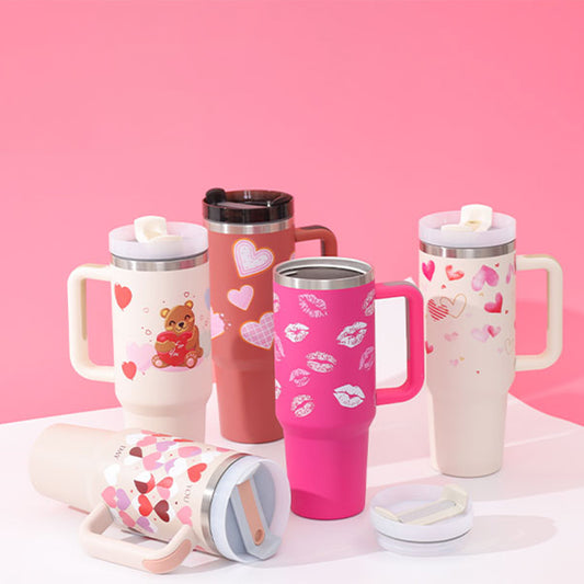 40 Oz Tumbler With Handle Straw Insulated - New York Shop