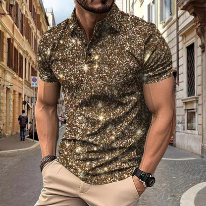 Polo Shirt Digital Printing Button Street Casual T-shirt My Store