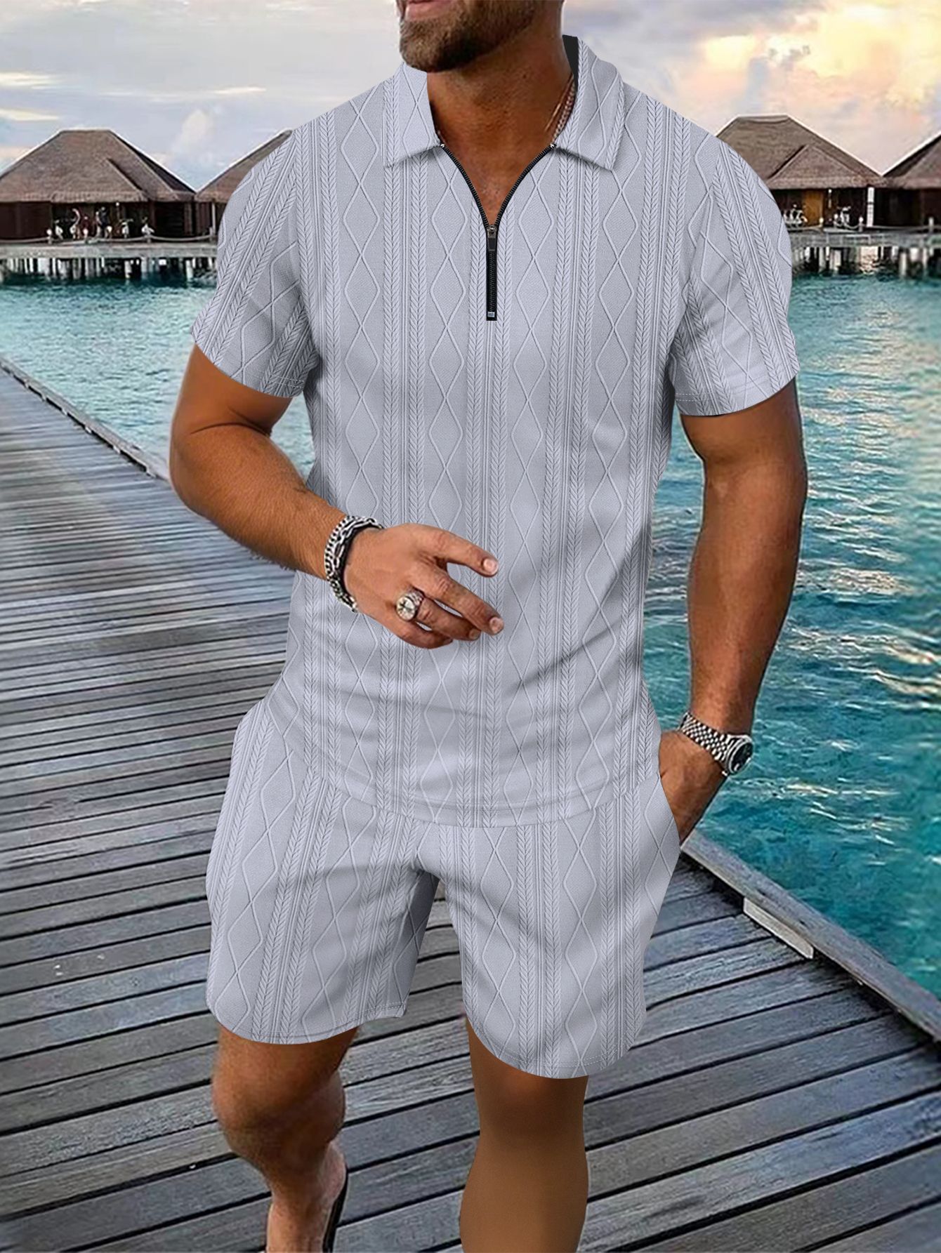 Men's Polo Shirt Casual Short-sleeved Shorts Sports Suit My Store