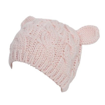 Handmade 3D Cute Knitted Cat Ear Beanie – Winter Warm Hat