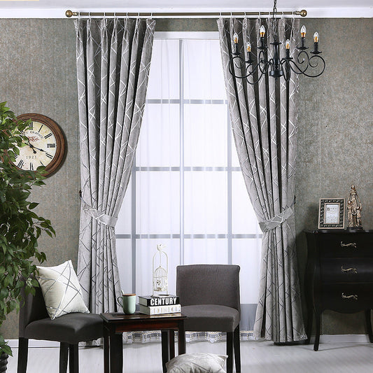 Luxury Living Room Chenille Blackout Curtains at New York Shop