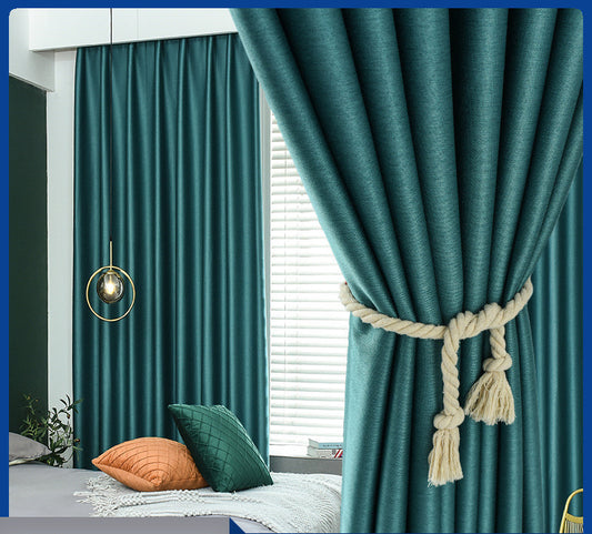 Jacquard Curtain – Double-Sided Thick Linen Design for Modern Homes