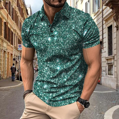 Polo Shirt Digital Printing Button Street Casual T-shirt My Store